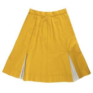 80s yellow pleated skirt 1980s vintage